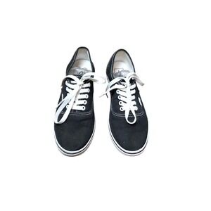 Vans Unisex Black Canvas Low-Top Lace-Up Sneakers Size M6/W 7.5